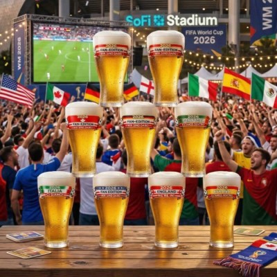Complete Fan Collection 0.5l (8 cups, 7 countries) 2x Austria, Germany, Switzerland, Spain, Portugal, England, USA