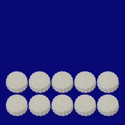 10 pcs. Silver Plastic Crown Caps